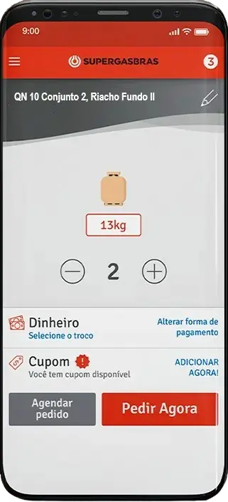 Mockup do aplicativo Júnior Gás DF - LS Gás